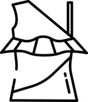 One Shoulder Top outline illustration vector