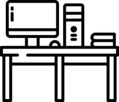 Study table outline illustration vector