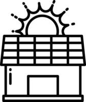 Solar House outline illustration vector