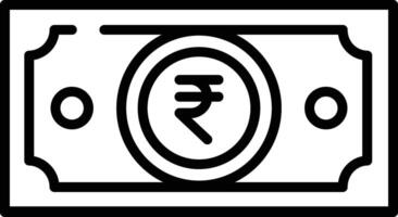 Rupee outline illustration vector