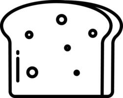 Bread slice outline illustration vector