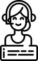 Customer Care outline illustration vector