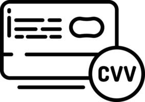 Card CVV outline illustration vector