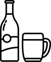 espíritu vaso y botella contorno ilustración vector
