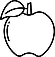 Apple slice outline illustration vector