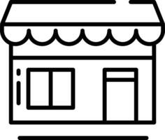 Shop Building outline illustration vector