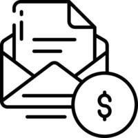 Email money outline illustration vector