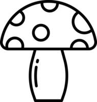 Mushroom slice outline illustration vector