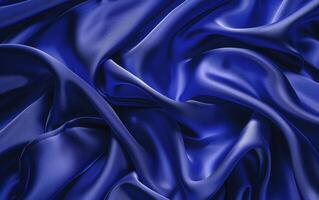 Dramatic navy blue satin with sensuous folds and curves exuding an air of sophistication and elegant allure. photo