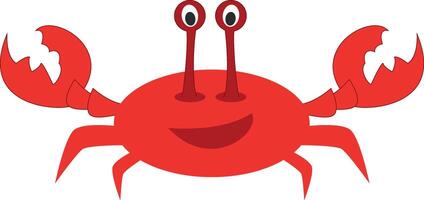 Cute cartoon crab illustration vector