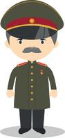 Stalin cartoon character. Illustration. Kids History Collection. vector