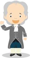 Johan Wolfgang von Goethe cartoon character. Illustration. Kids History Collection. vector