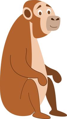 Cute cartoon monkey illustration