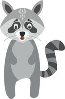 Cute cartoon raccoon illustration vector