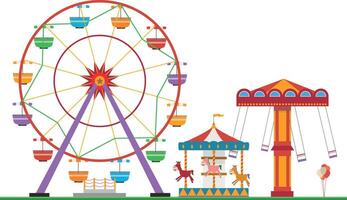 Cute cartoon illustration of an amusement park vector