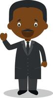 Martin Luther King Jr cartoon character. Illustration. Kids History Collection. vector