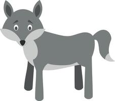 Cute cartoon wolf illustration vector