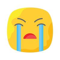 Get this amazing crying emoji design, customizable vector