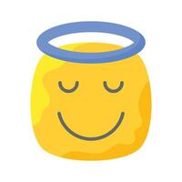 Perfectly designed icon of angel emoji, ready to use vector