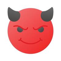 de miedo diablo con cuernos, personalizable emoji icono en de moda estilo vector