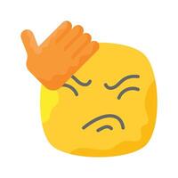 Get this creative icon of frustrated emoji, ready to use vector