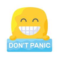 Dont panic emoji design, customizable flat style vector