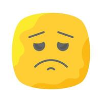 Get your hands on perfectly designed sad emoji icon, customizable vector