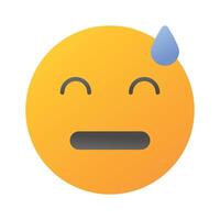 Embarrassed, guilty, worried emoji design, isolated on white background vector