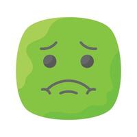 Creative icon of sick emoji, ready to use in website and mobile apps vector
