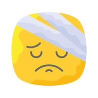 un increíble icono de dolor emojis, herido, triste, expresiones vector