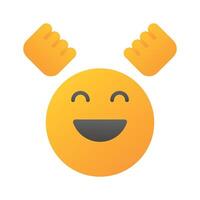 entusiasta emoji icono, contento cara diseño vector