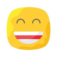 Enthusiastic emoji icon, happy face design vector