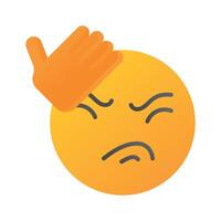 Get this creative icon of frustrated emoji, ready to use vector