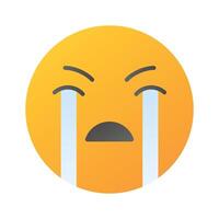 obtener esta increíble llorando emoji diseño, personalizable vector