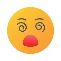 Dizzy emoji icon, dizziness expression design vector