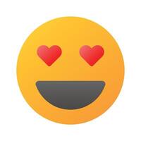 Happy face with heart symbols on eyes, concept icon of in love emoji vector