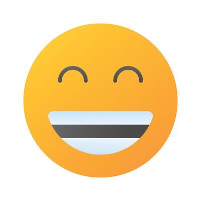 Enthusiastic emoji icon, happy face design