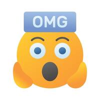 Oh My God expression emoji design, editable vector