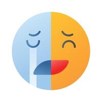 Happy sad feelings emoji icon, ready to use design vector