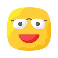 Nerd emoji icon design, ready for premium use vector