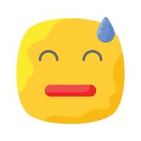 Embarrassed, guilty, worried emoji design, isolated on white background vector