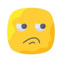 Disgusted emoji design, customizable unique vector