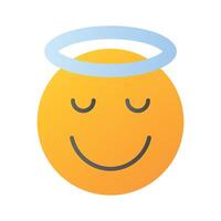 Perfectly designed icon of angel emoji, ready to use vector