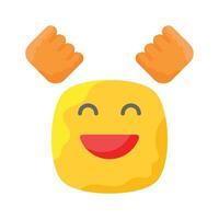 Enthusiastic emoji icon, happy face design vector