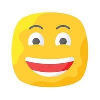 Enthusiastic emoji icon, happy face design vector