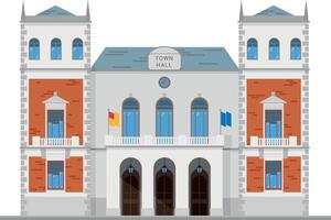 Cute cartoon illustration of a town hall vector