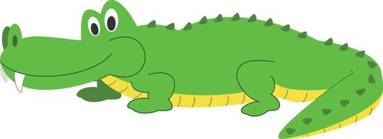 Cute cartoon alligator illustration vector
