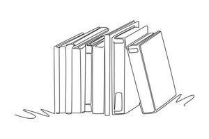 Continuous one line drawing library concept. Doodle illustration. vector