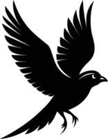 Grace in flight a serene silhouette of a flying bird vector