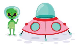 dibujos animados ilustración de un extraterrestre vector